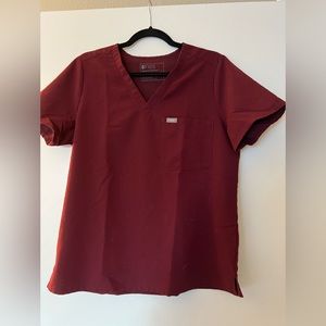 Figs Catarina one pocket scrub top burgundy